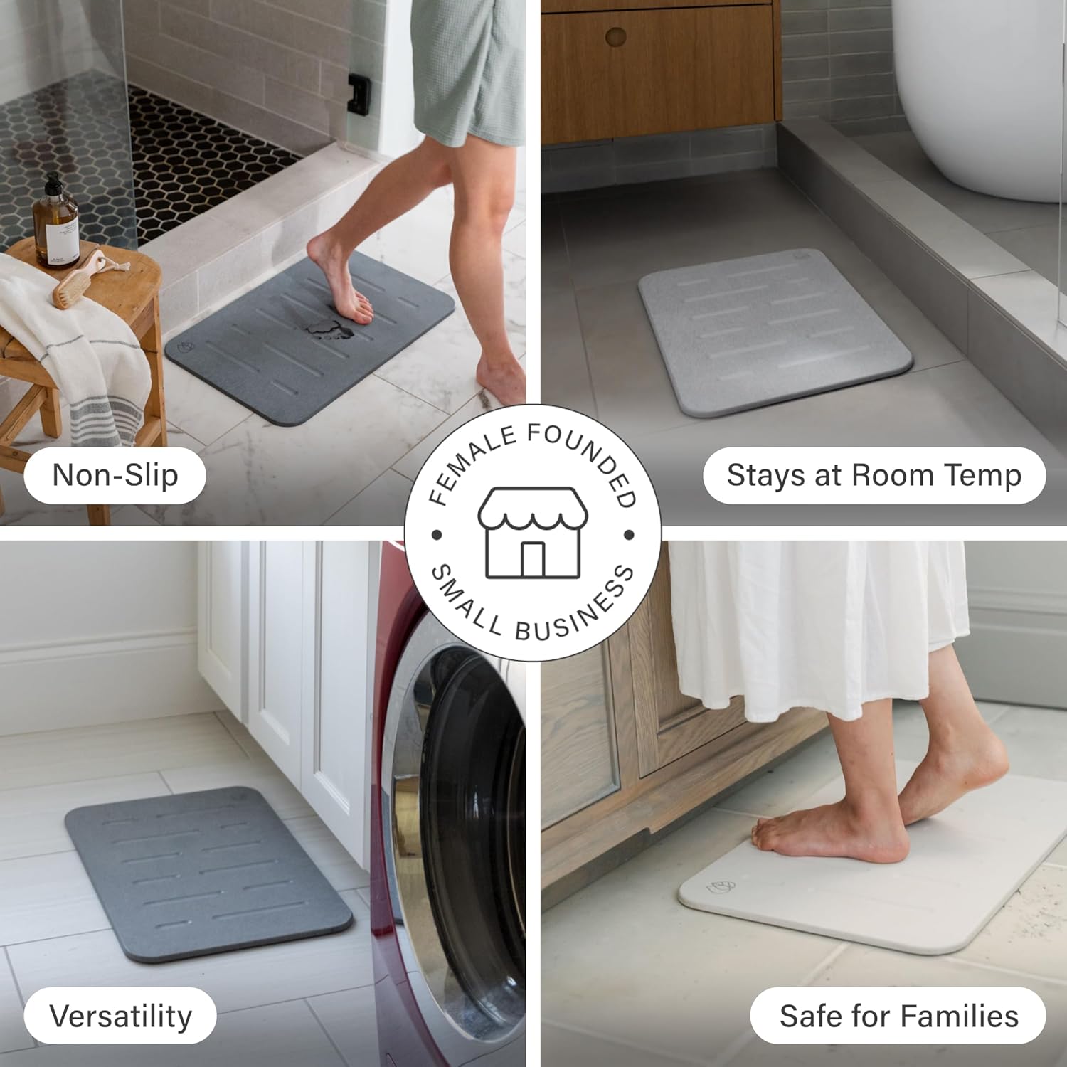 Water Stone Bath Mat — Instant Absorbing Diatomite Mat | Anti-Slip, Quick Dry & Anti-Bacterial