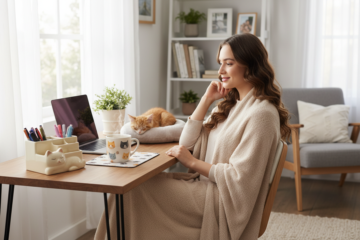 Cozy Cat Desk Haven