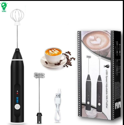 Rechargeable Electric Milk Frother – 3 Speed Handheld Coffee Foam Maker with Stand for Latte, Cappuccino & Hot Chocolate