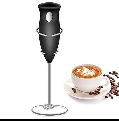 Rechargeable Electric Milk Frother – 3 Speed Handheld Coffee Foam Maker with Stand for Latte, Cappuccino & Hot Chocolate